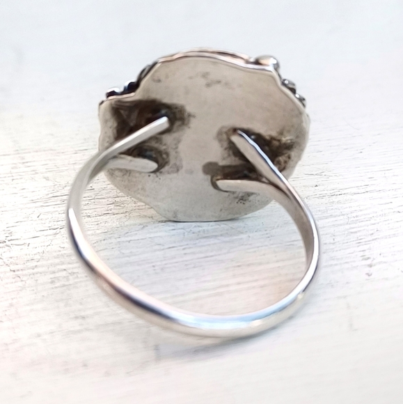 Orange Tone Silver Ring - Picture 5 of 9